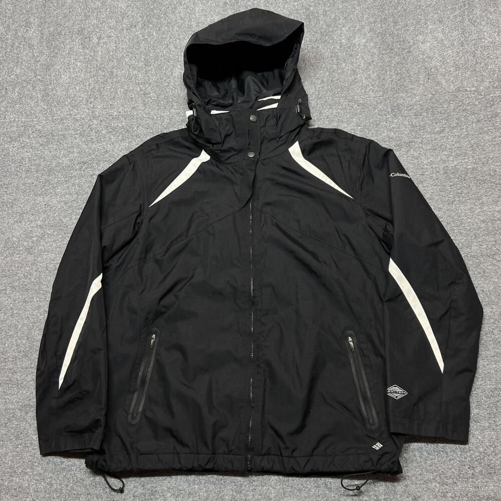 Columbia Bugaboo Interchange Jacket Womens 1X Black Omni-Tech Hooded Ski